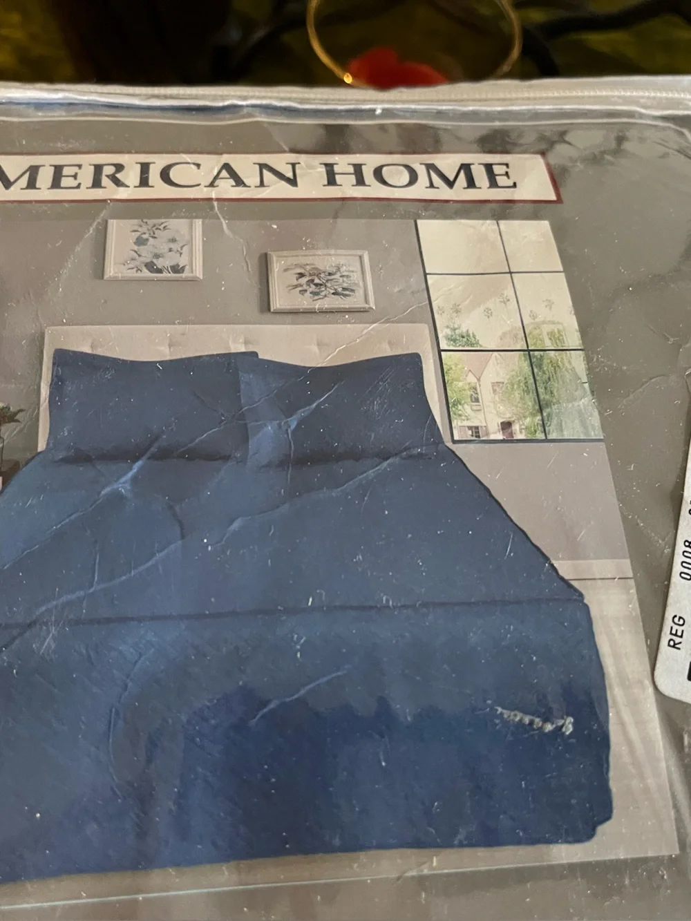 King Fitted Bedspread - Blue, New Old Stock